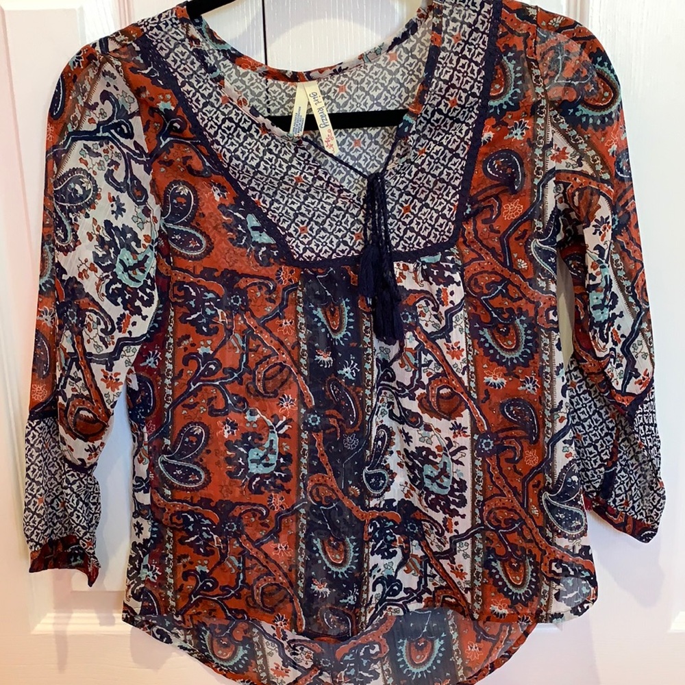 boHo printed 3/4 top!